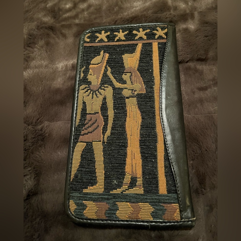 Egyptian Themed Black and Brown Clutch